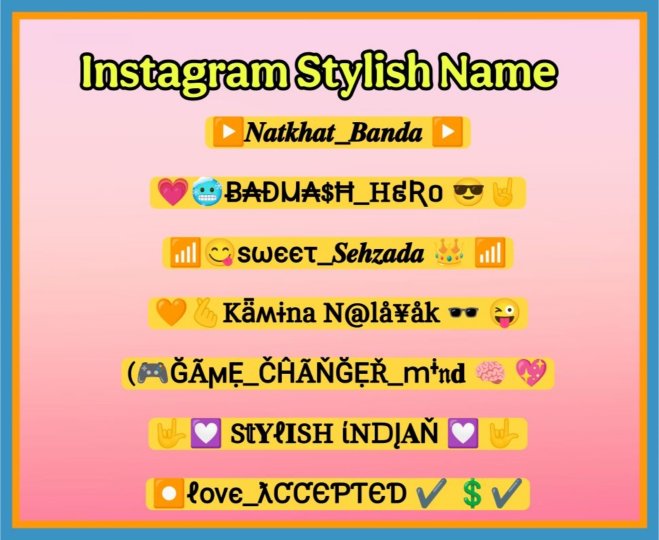 Instagram Stylish Name
