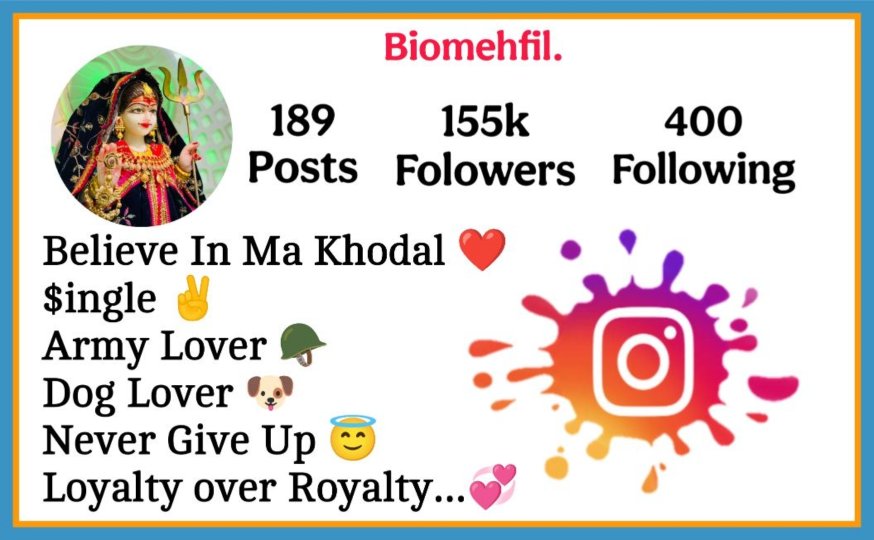 Maa Khodal Bio For Instagram