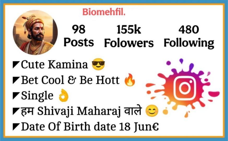 Shivaji Maharaj Bio For Instagram